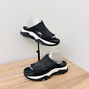 Skechers Sport Women's Black Textile Upper Slide Sandals Size 9